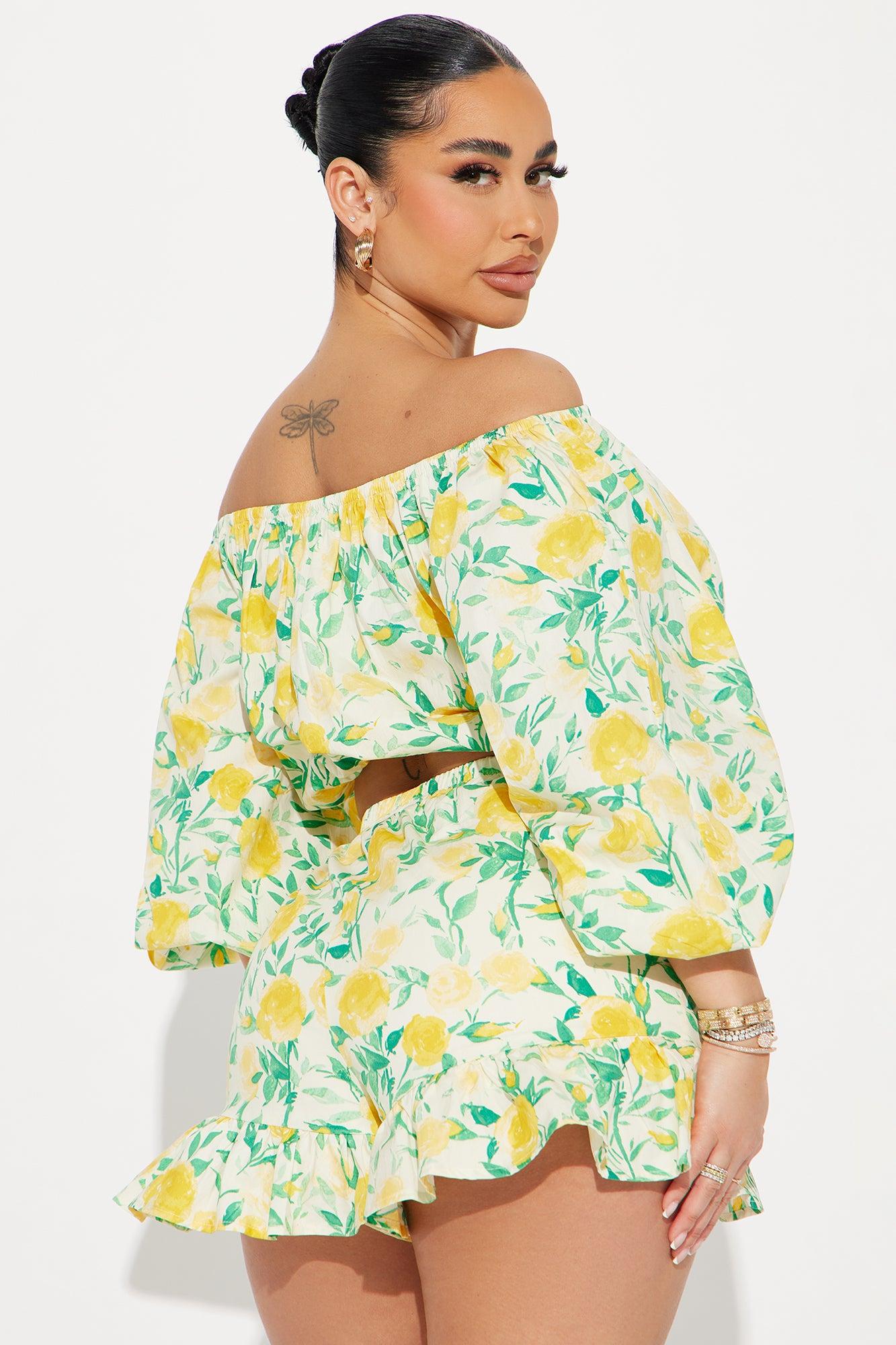 Mollie Short Set - Yellow/combo Product Image