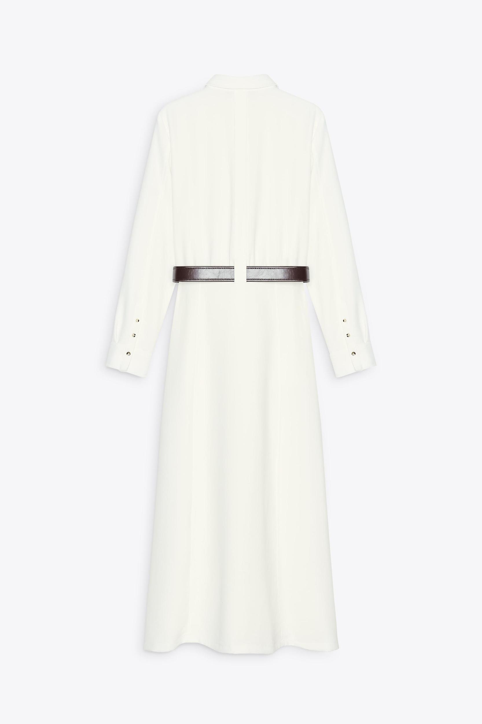 BELTED CREPE MIDI DRESS Product Image