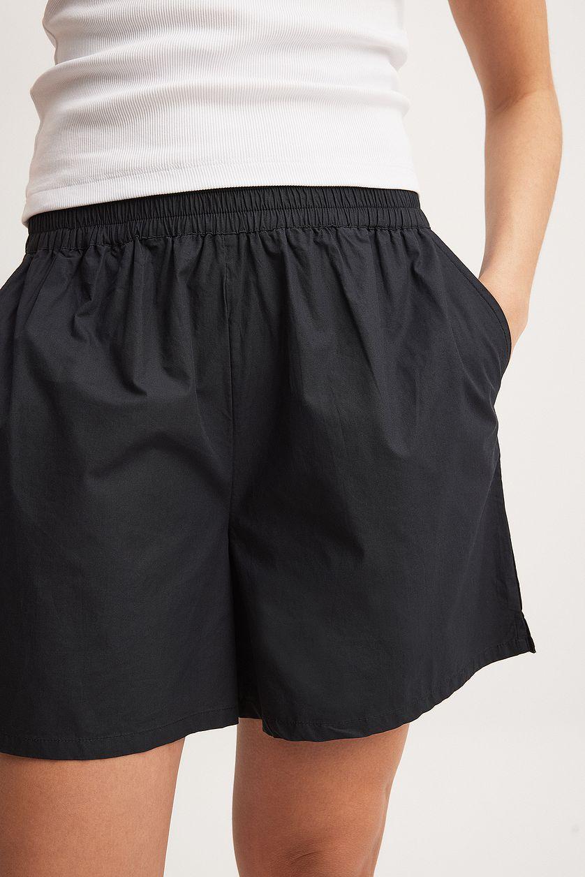 Cotton Elastic Waist Long Shorts Product Image