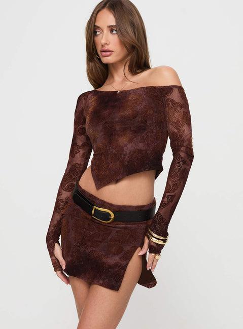 Jalis One Shoulder Set Paisley Product Image