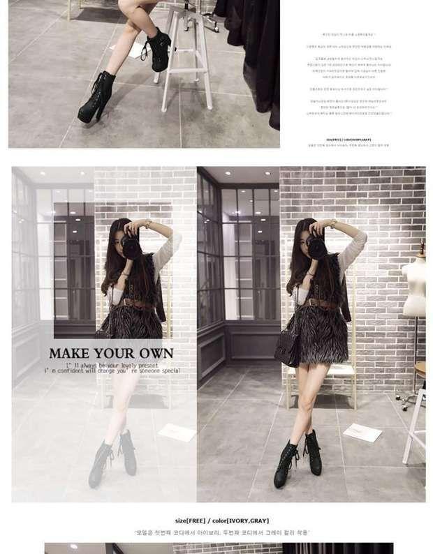 Lace-Up High-Heel Platform Short Boots Product Image