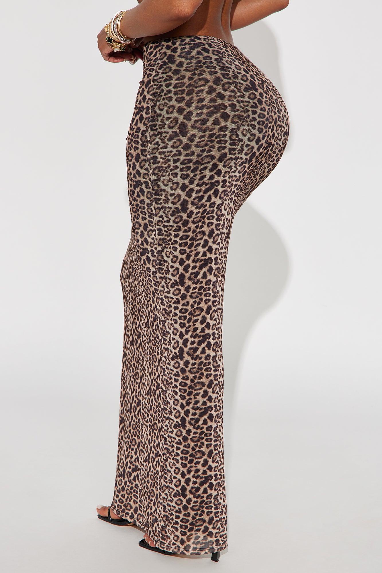 Zora Leopard Mesh Maxi Skirt - Leopard Product Image