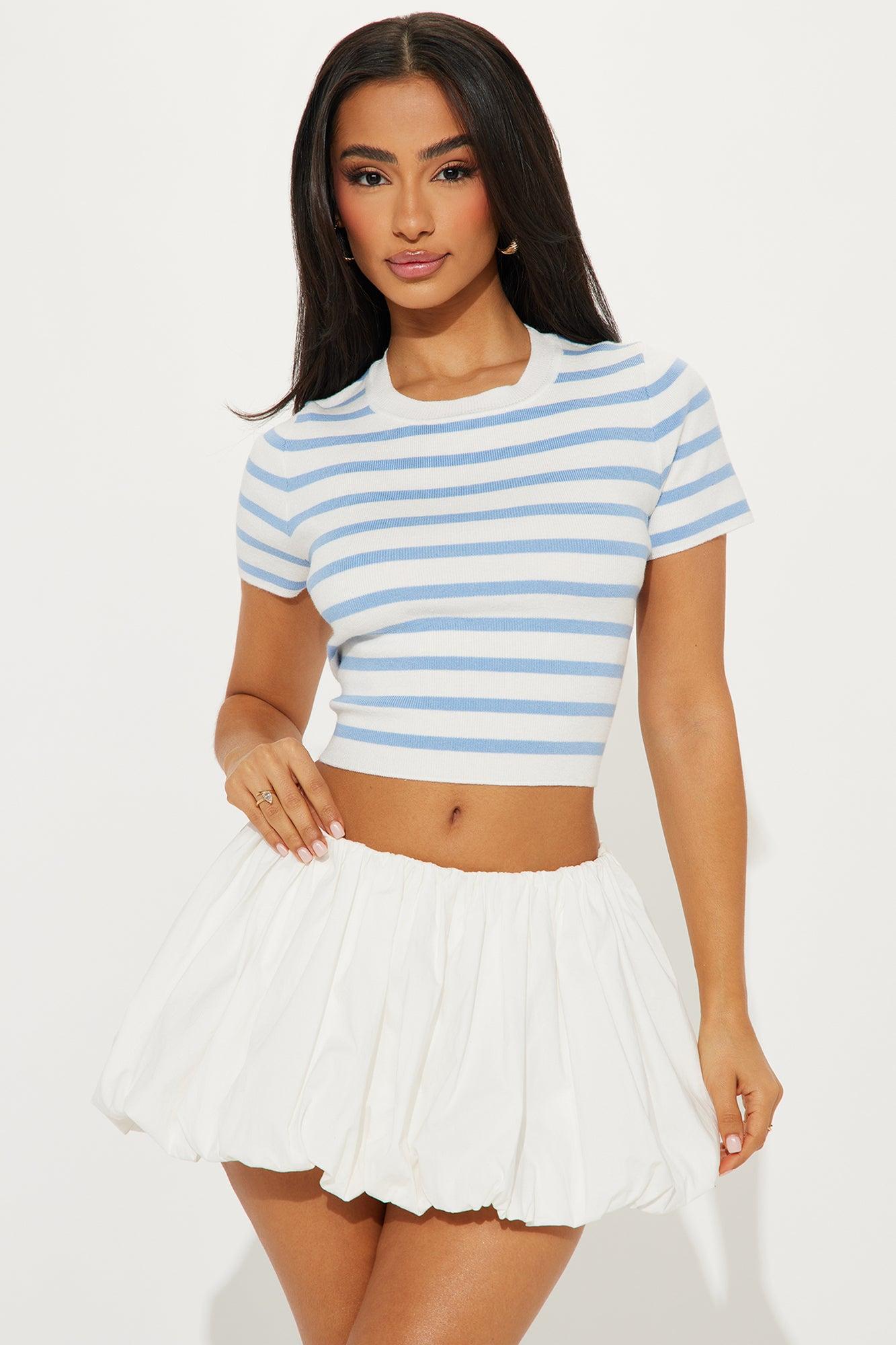 Everyday Classic Striped Sweater Top - Blue/combo Product Image