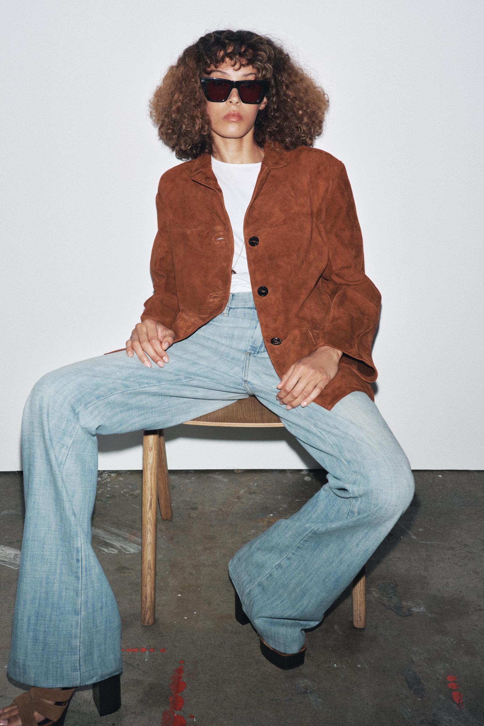 ZW COLLECTION LIMITED EDITION OVERSIZED SUEDE LEATHER BLAZER Product Image