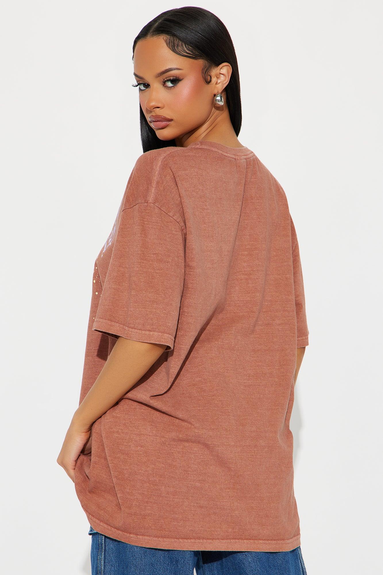 Taurus Energy Washed Oversized Tee - Brown Product Image