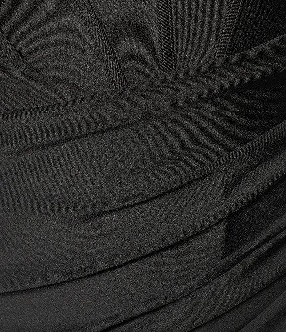 B. Darlin Spaghetti Strap Corset Side Shirred Long Dress Product Image