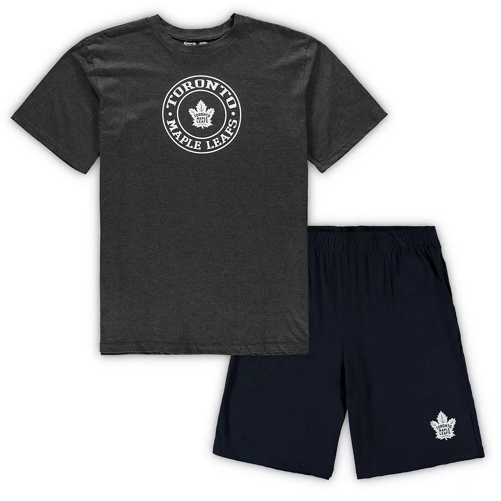 Men's Concepts Sport Navy/Heathered Charcoal Toronto Maple Leafs Big & Tall T-Shirt & Shorts Sleep Set,  Product Image