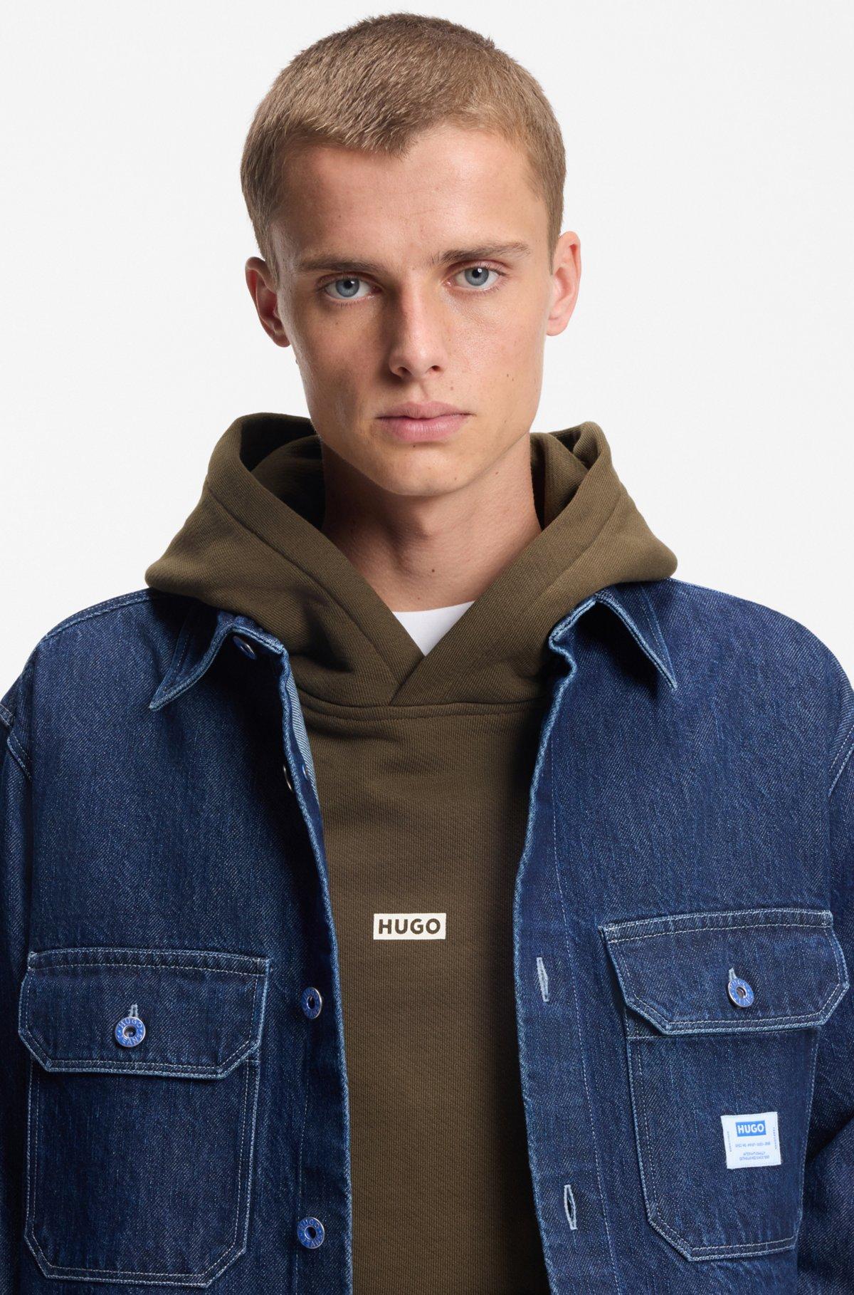 Logo-detail hoodie in cotton terry Product Image