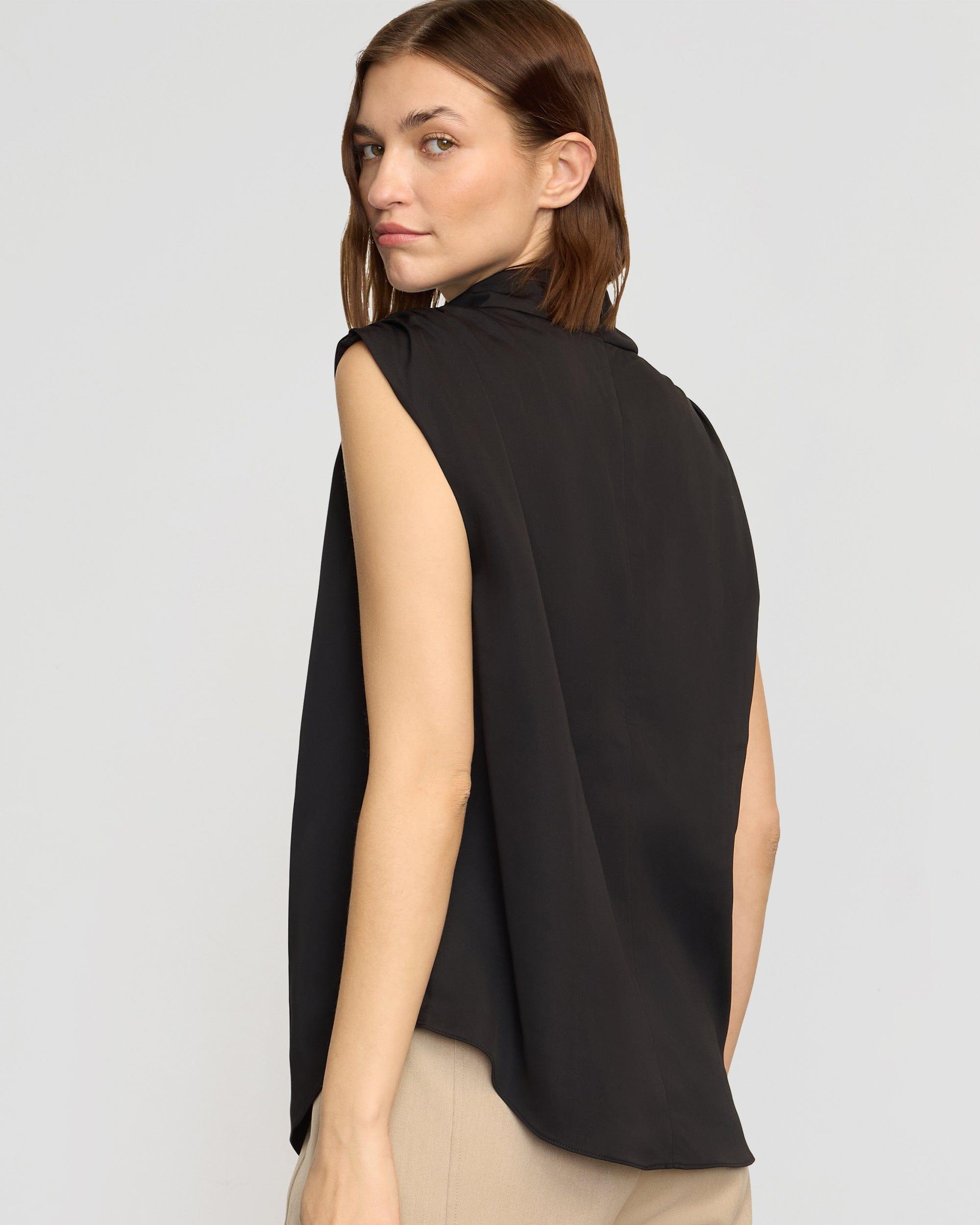 Allegra Gathered-Neck Sleeveless Blouse Product Image