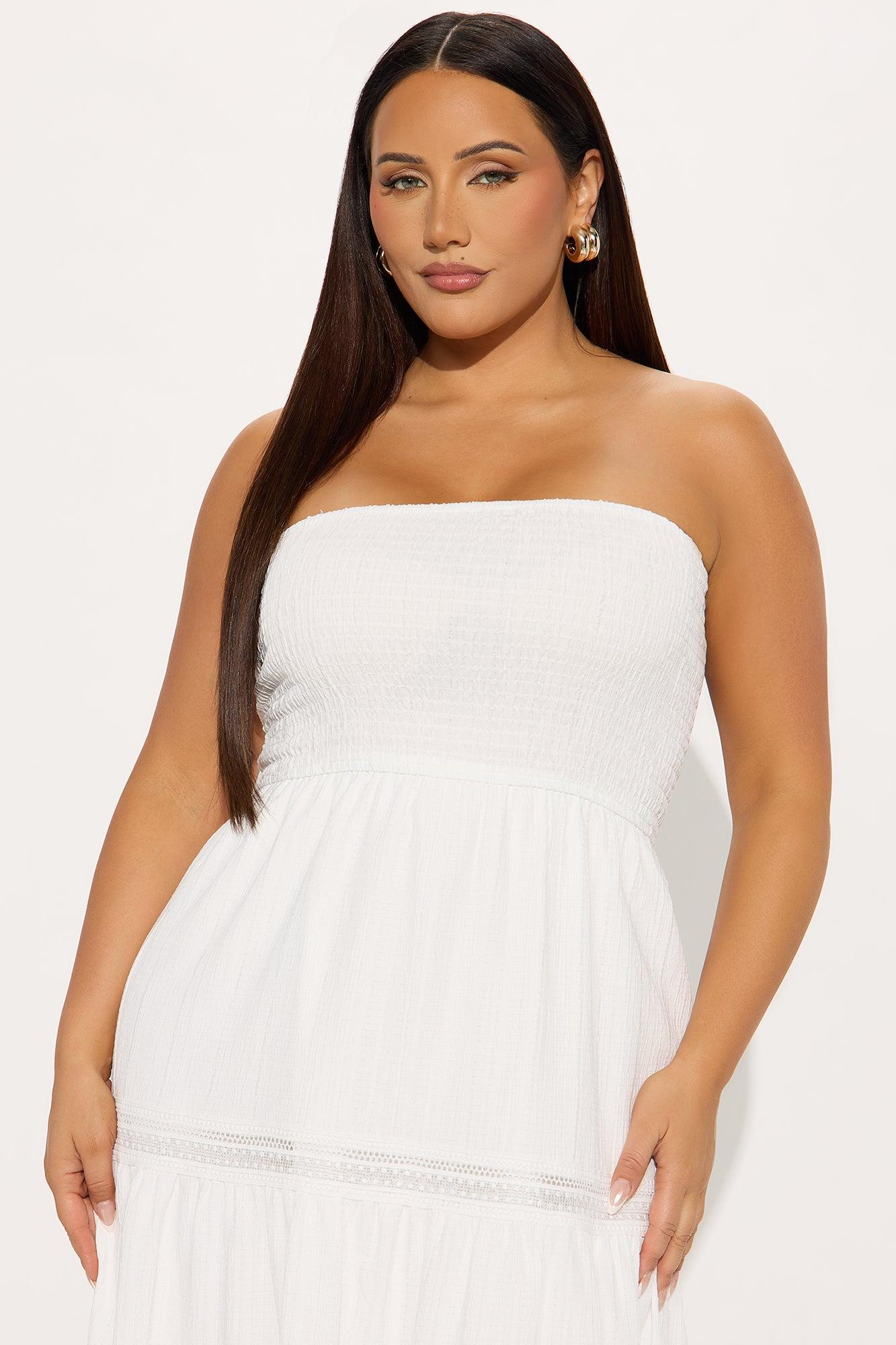 Tasmin Strapless Midi Dress - White Female Product Image