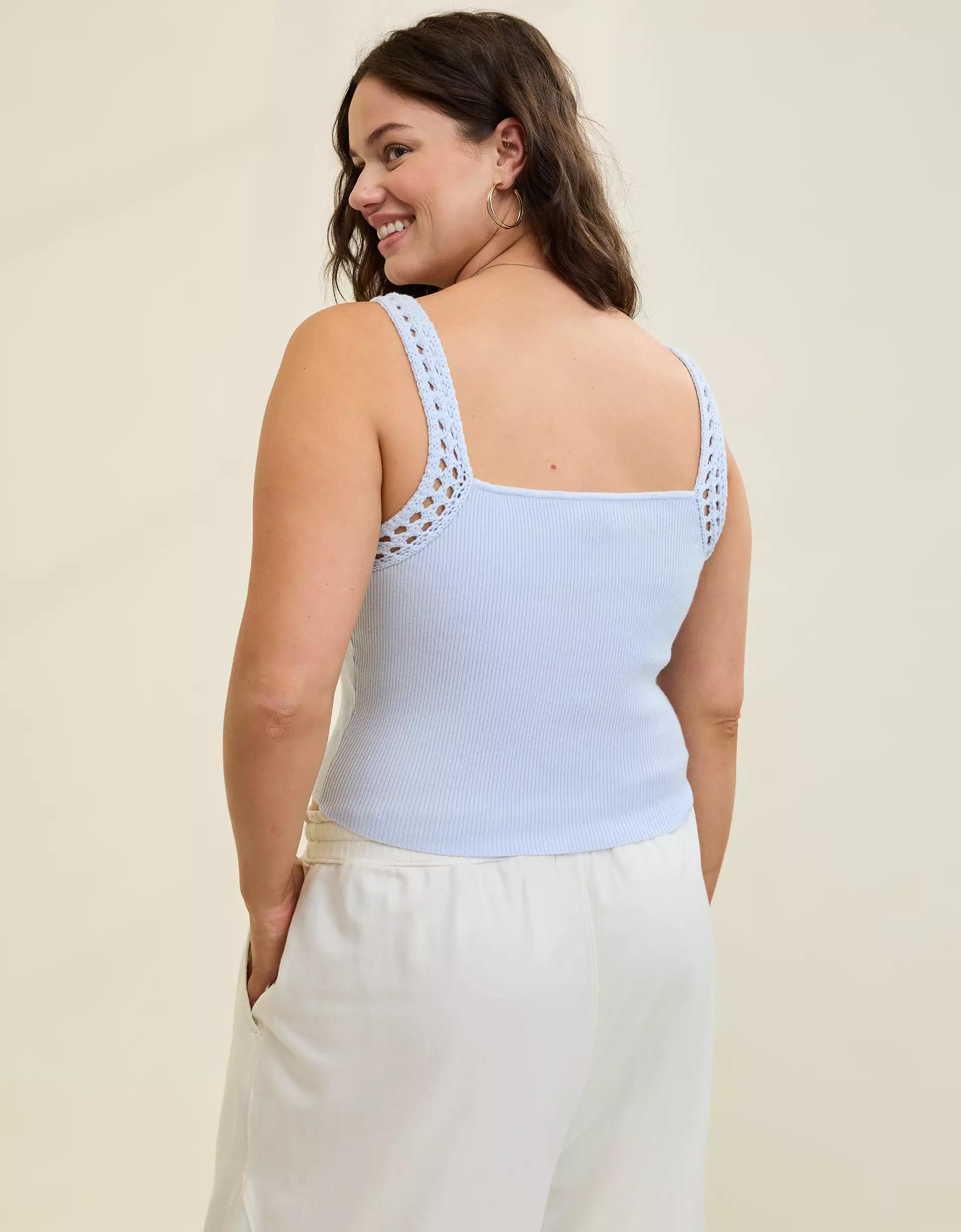 Aerie Crochet Sweater Tank Top Product Image