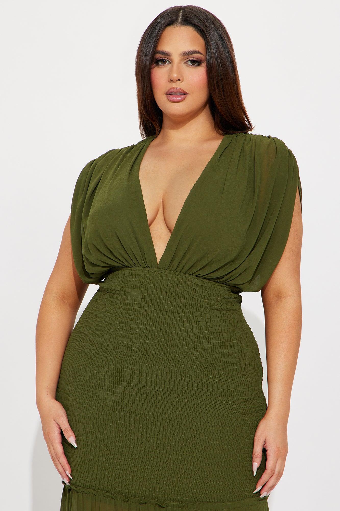 Sienna Chiffon Maxi Dress - Olive Product Image