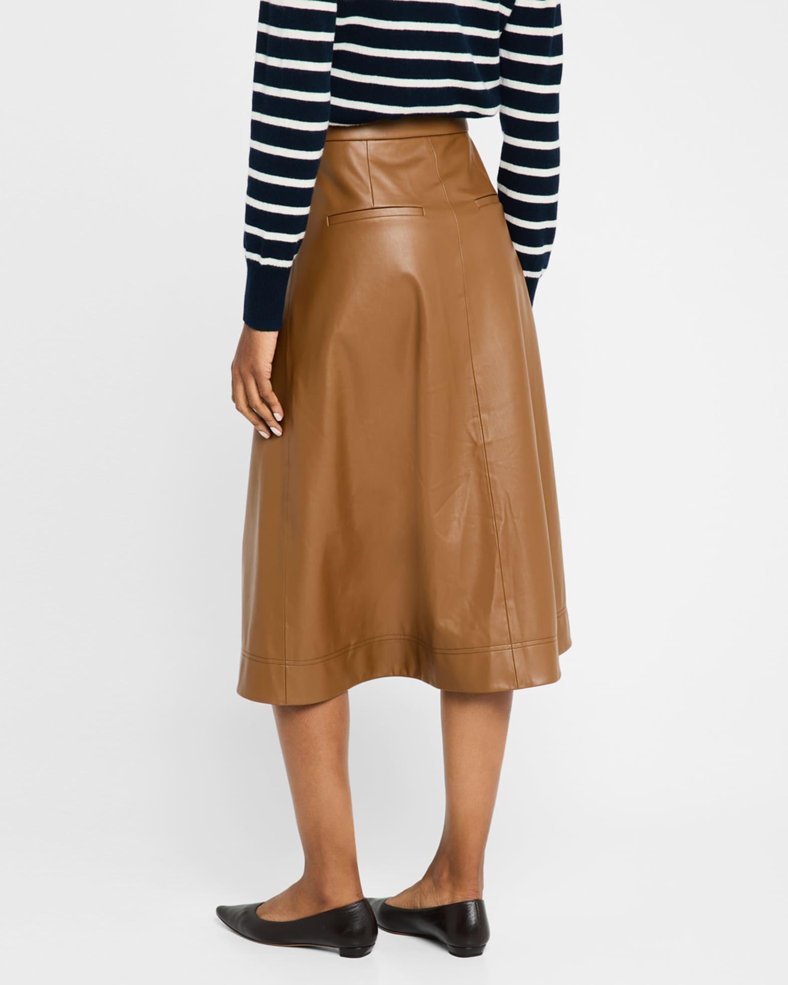 Louise Faux Leather Midi Skirt Product Image