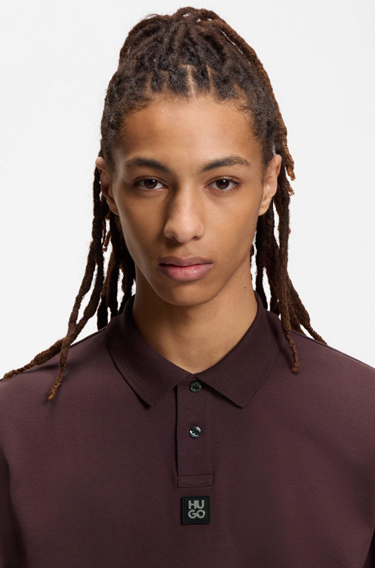 Stacked-logo polo shirt in interlock cotton Product Image