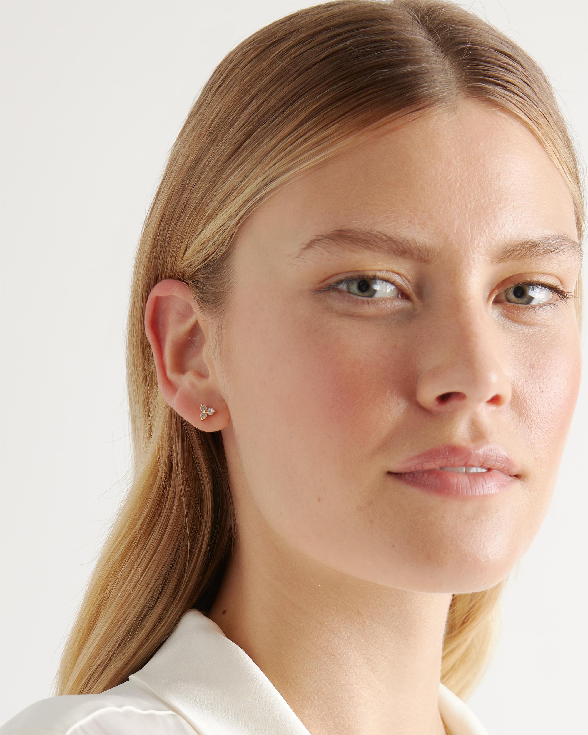 Quince | Women's 14k Gold Lab Grown Diamond Emerald Solitaire Studs Product Image