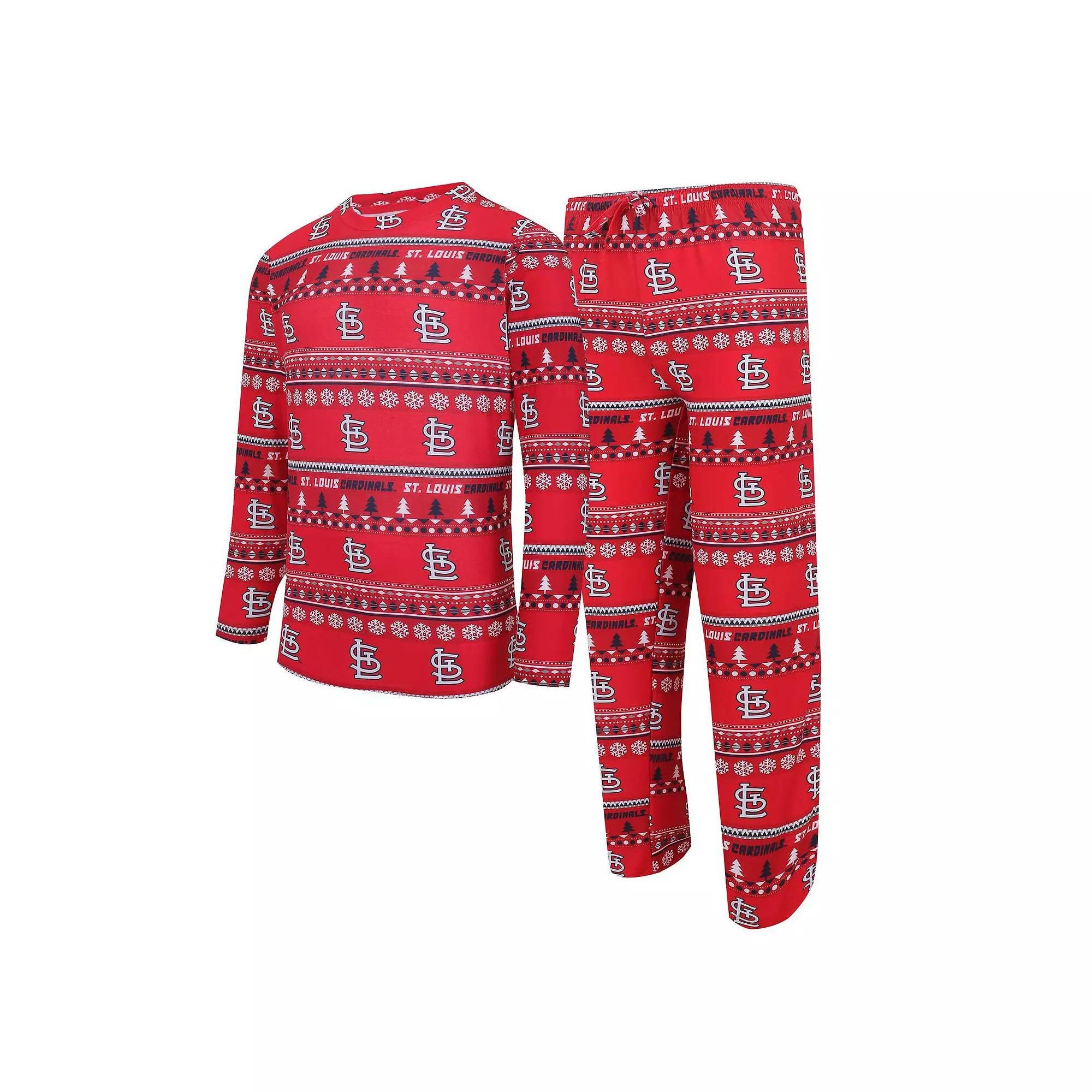 Men's Concepts Sport Red St. Louis Cardinals Knit Ugly Sweater Long Sleeve Top & Pants Set,  Product Image
