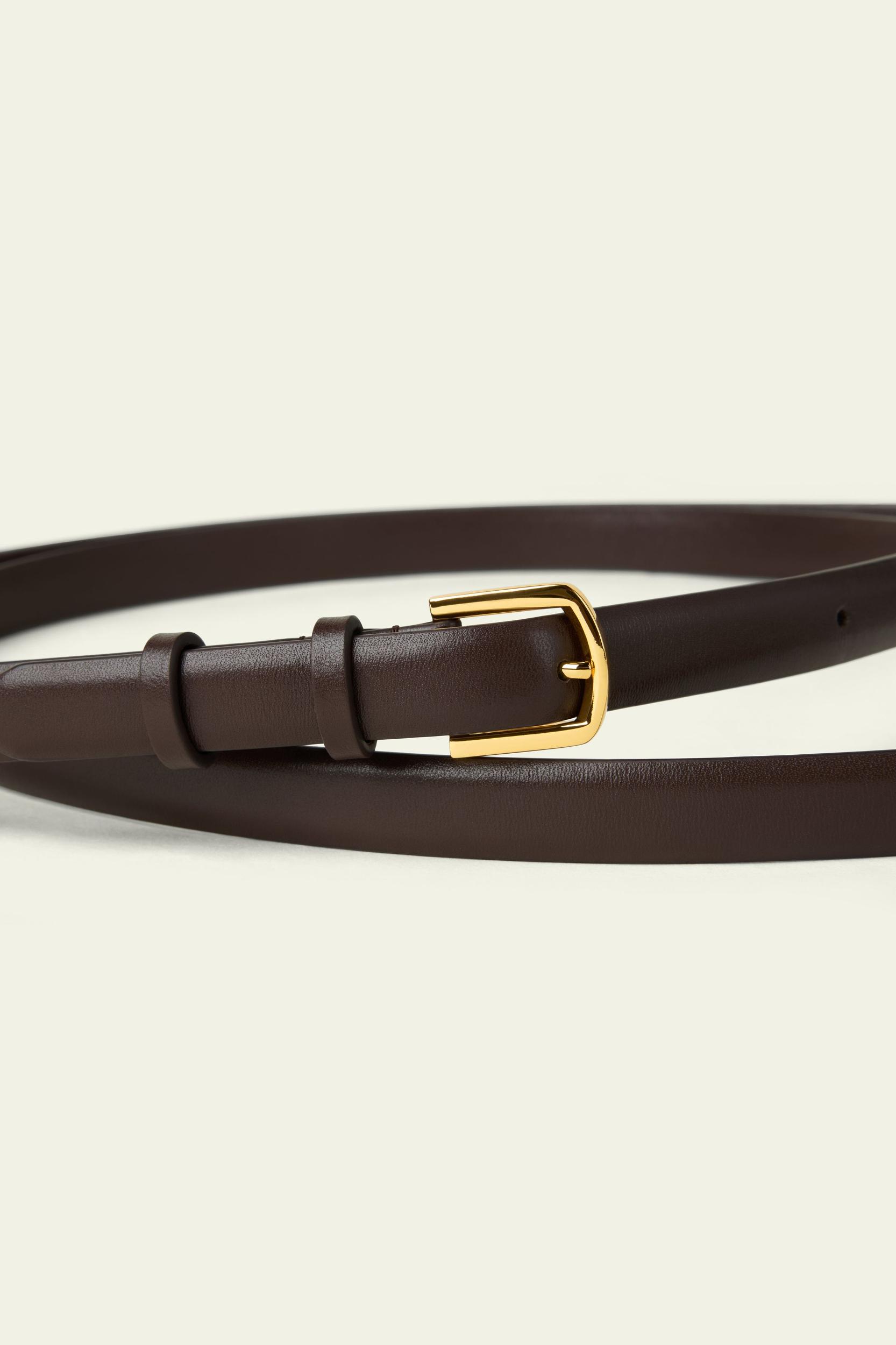 Slim Double-Strap Leather Belt Product Image