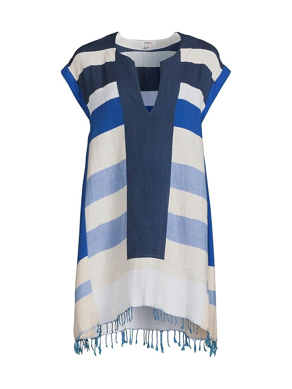 Womens Elina Striped Cotton V-Neck Caftan Product Image