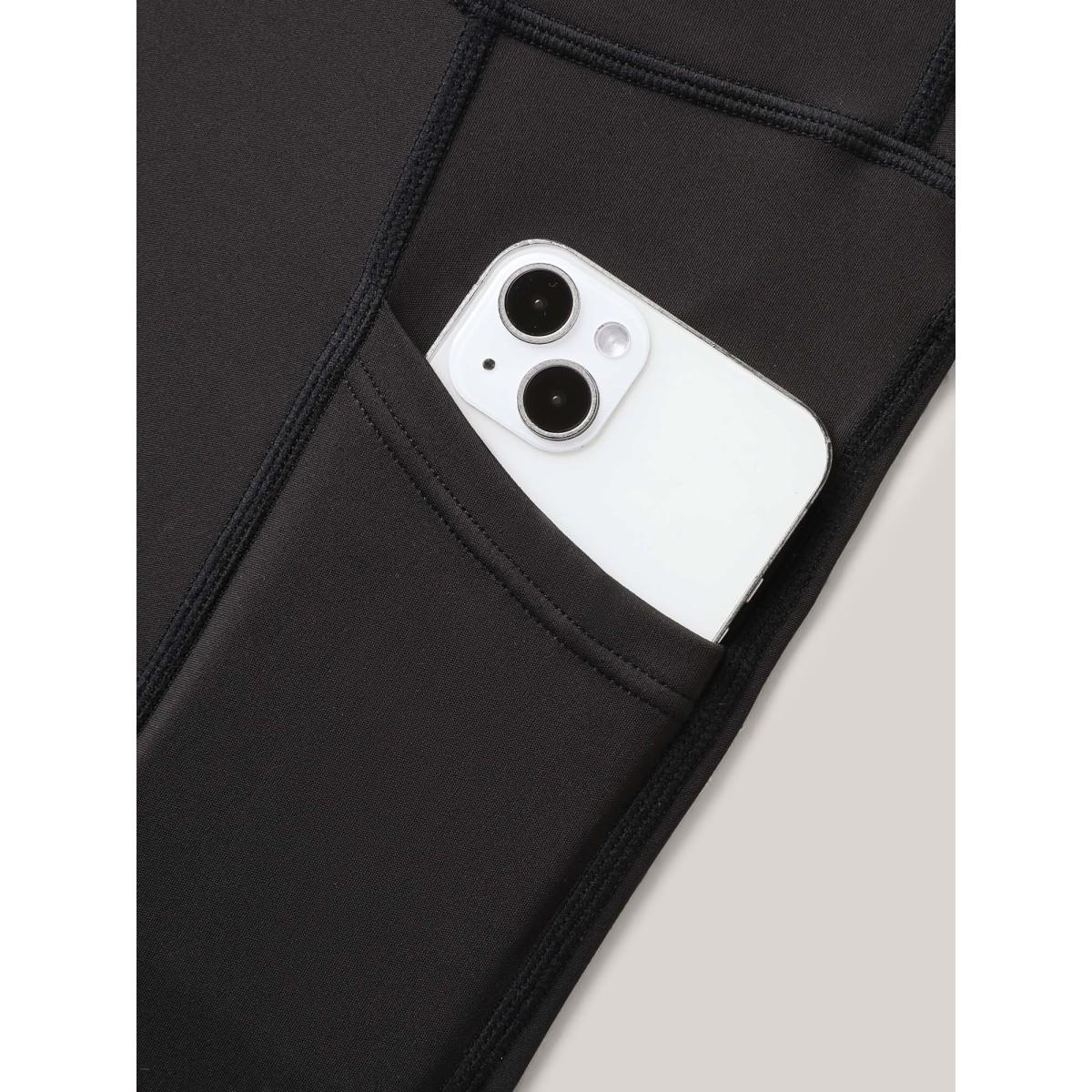 Plus Size Stretchy Wide-Waistband Tight-Fit Leggings Women Black Casual Leggings BloomChic 10/M Product Image