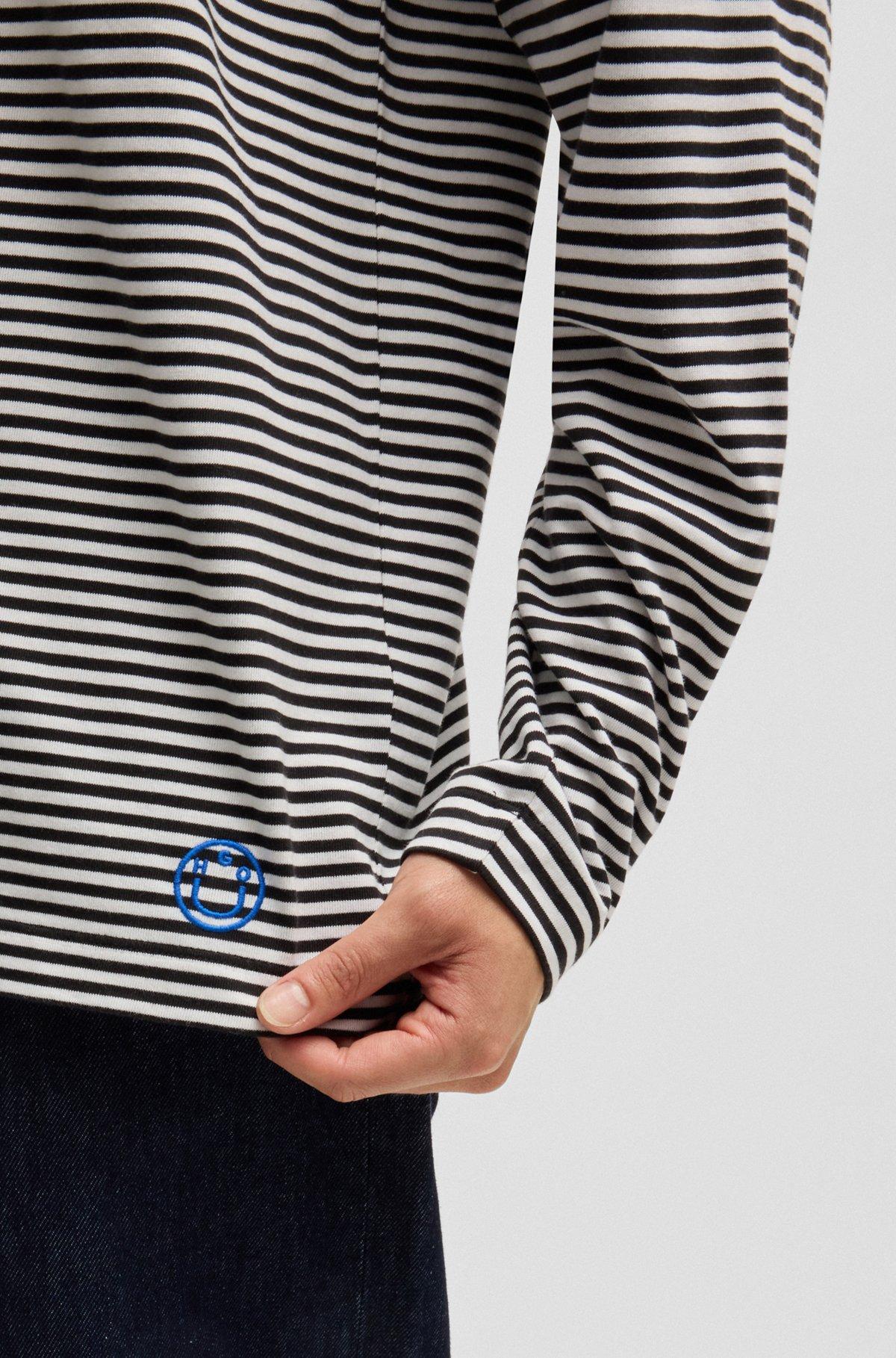 Cotton-jersey loose-fit T-shirt with horizontal stripe Product Image