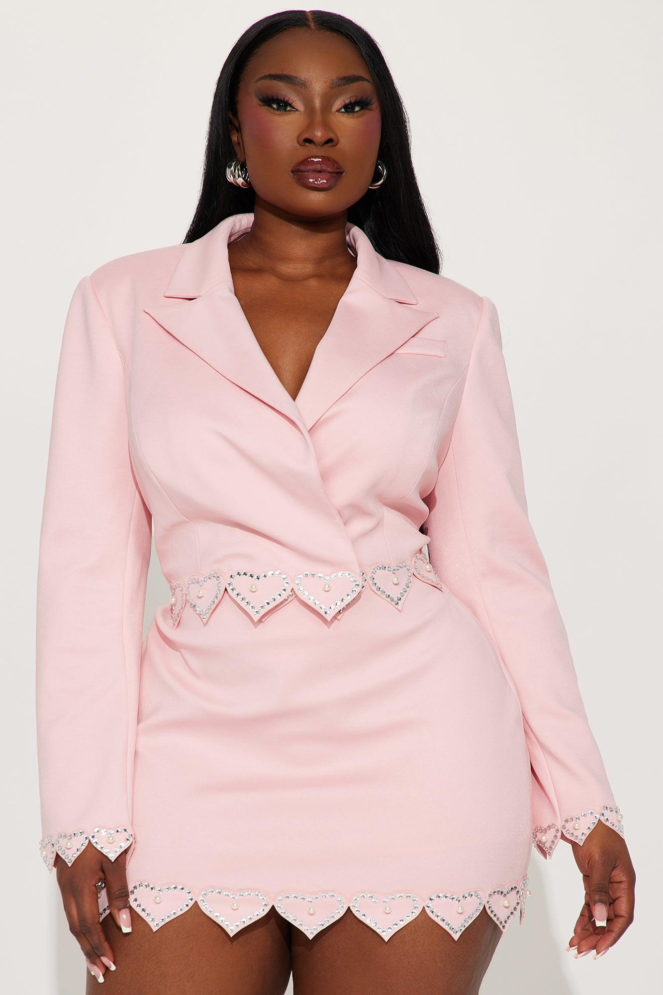 It's Official Rhinestone Skirt Set - Pink Product Image