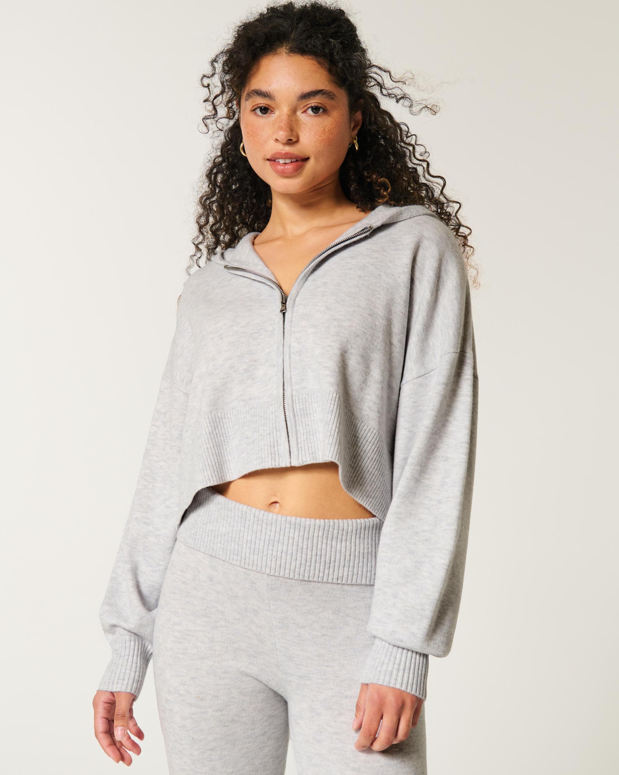 Gilly Hicks Sweater-Knit Zip-Up Hoodie Product Image