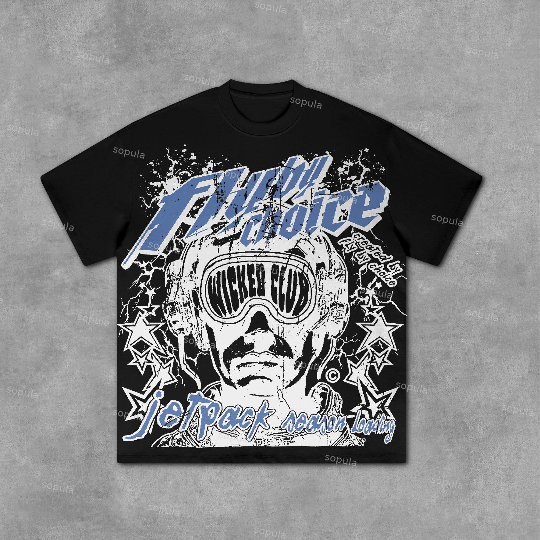 Vintage Fly By Choice Graphic Cotton Short Sleeve T-Shirt Product Image