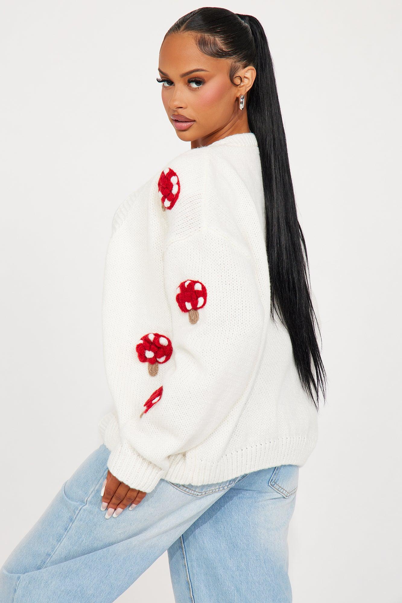 Happy Feel Mushroom Cardigan - Ivory/combo Product Image