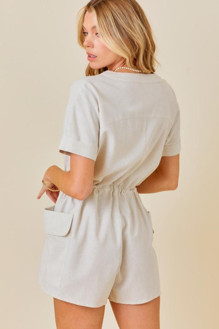 Linen Blend Romper Product Image