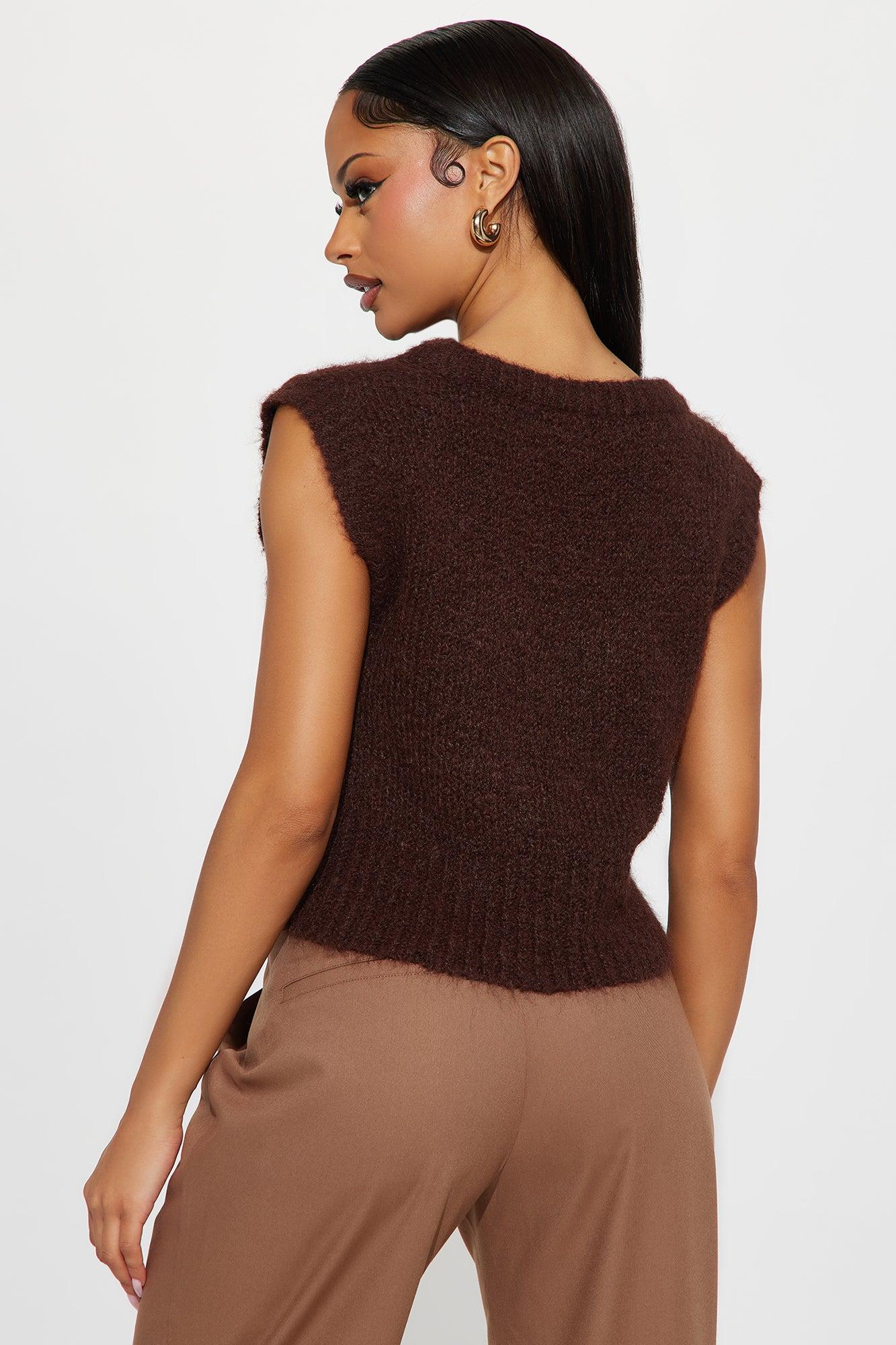 Well Behaved Fuzzy Sweater - Chestnut Female Product Image