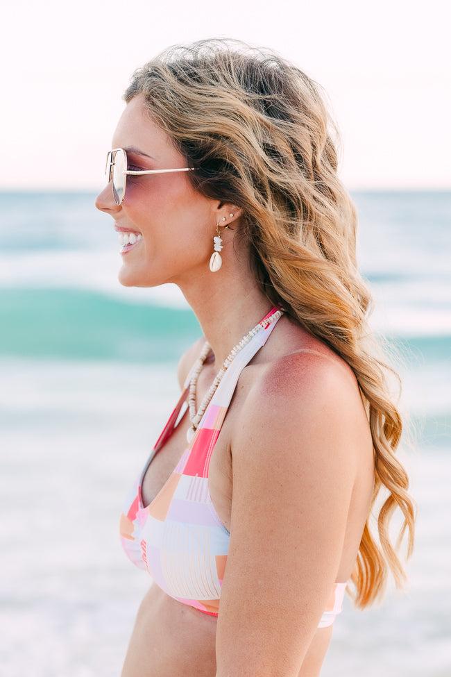 Gossip On Deck Halter Neck In Tori Patch Bikini Top FINAL SALE Product Image