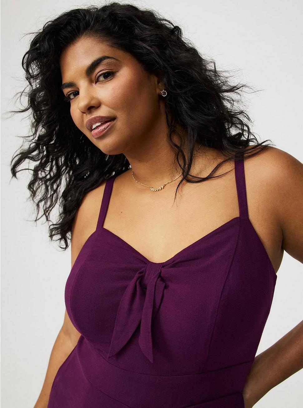 Rayon Slub Tie-Front Jumpsuit Product Image