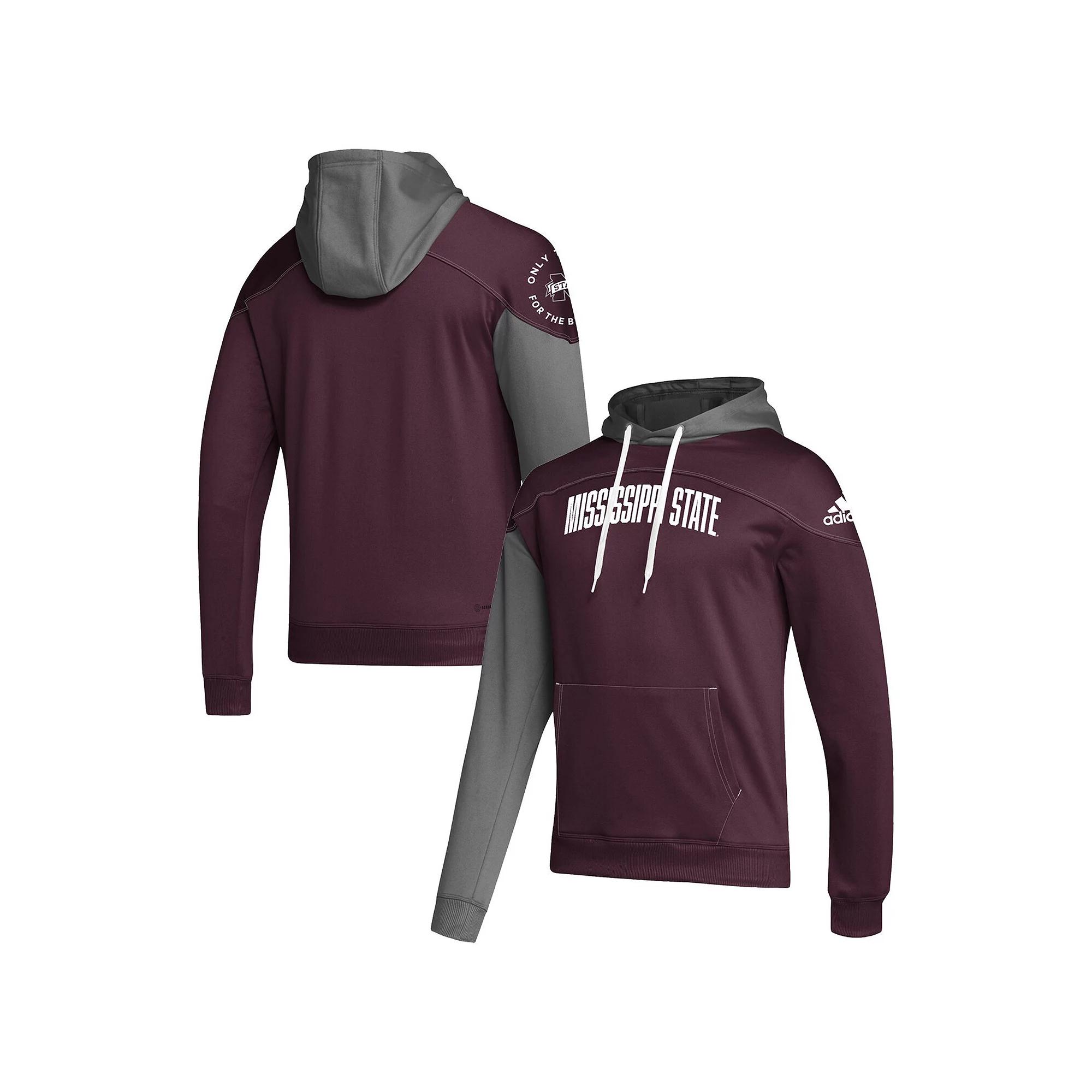 Men's adidas Maroon Mississippi State Bulldogs Block Stadium Pullover Hoodie, Size: XL, Mst Red Product Image