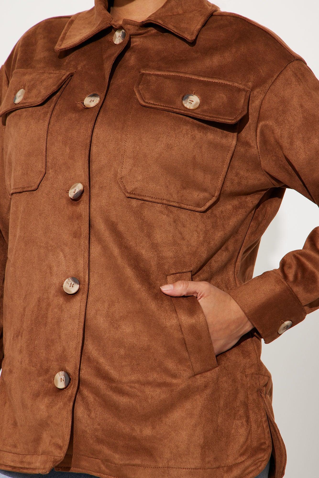 Janet Faux Suede Shacket - Camel Product Image