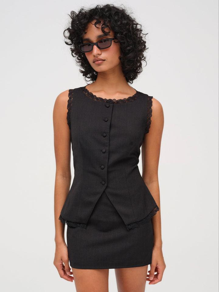 Shawna Mini Skirt — Black Product Image