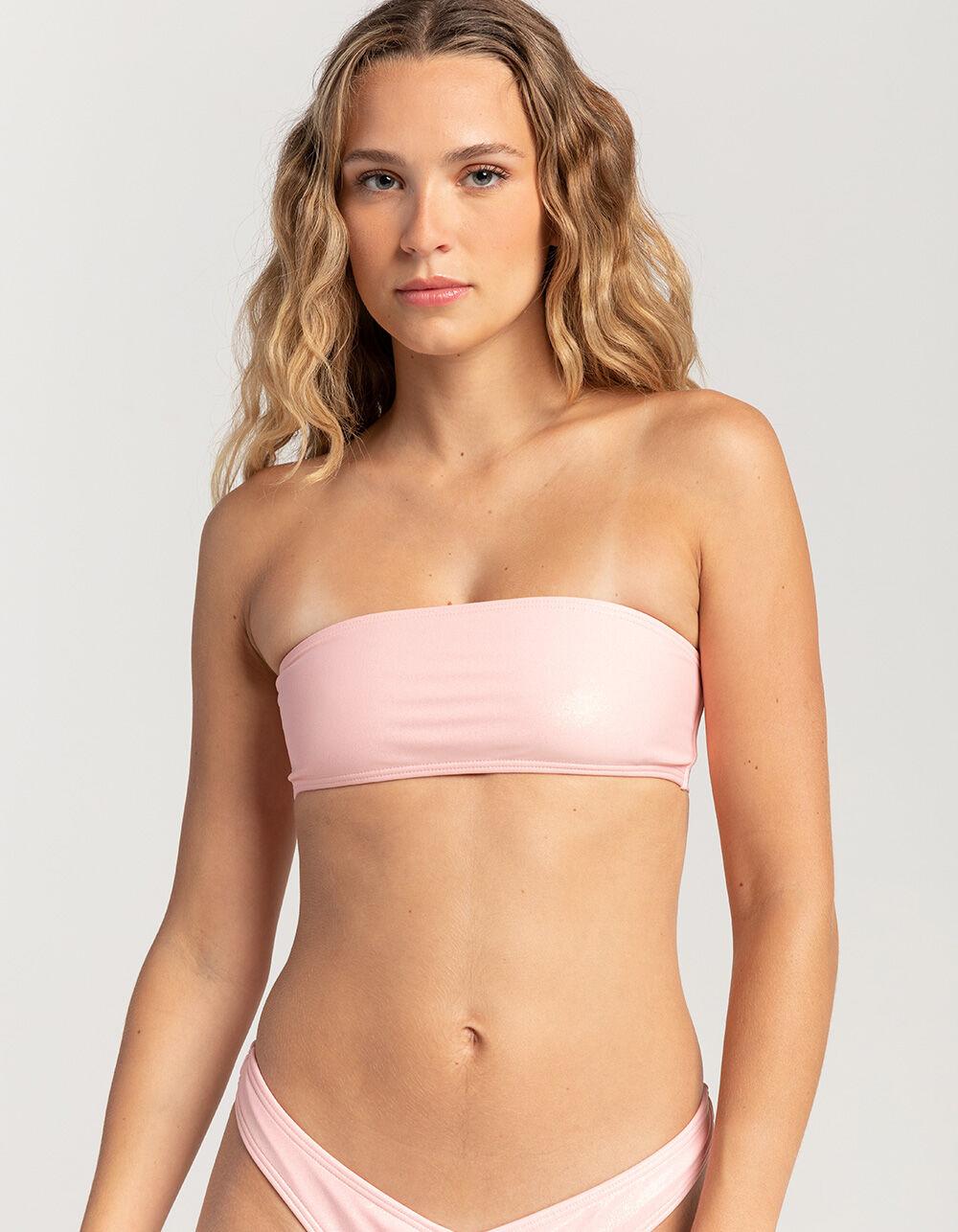 FULL TILT Iridescent Bandeau Bikini Top - PINK Product Image