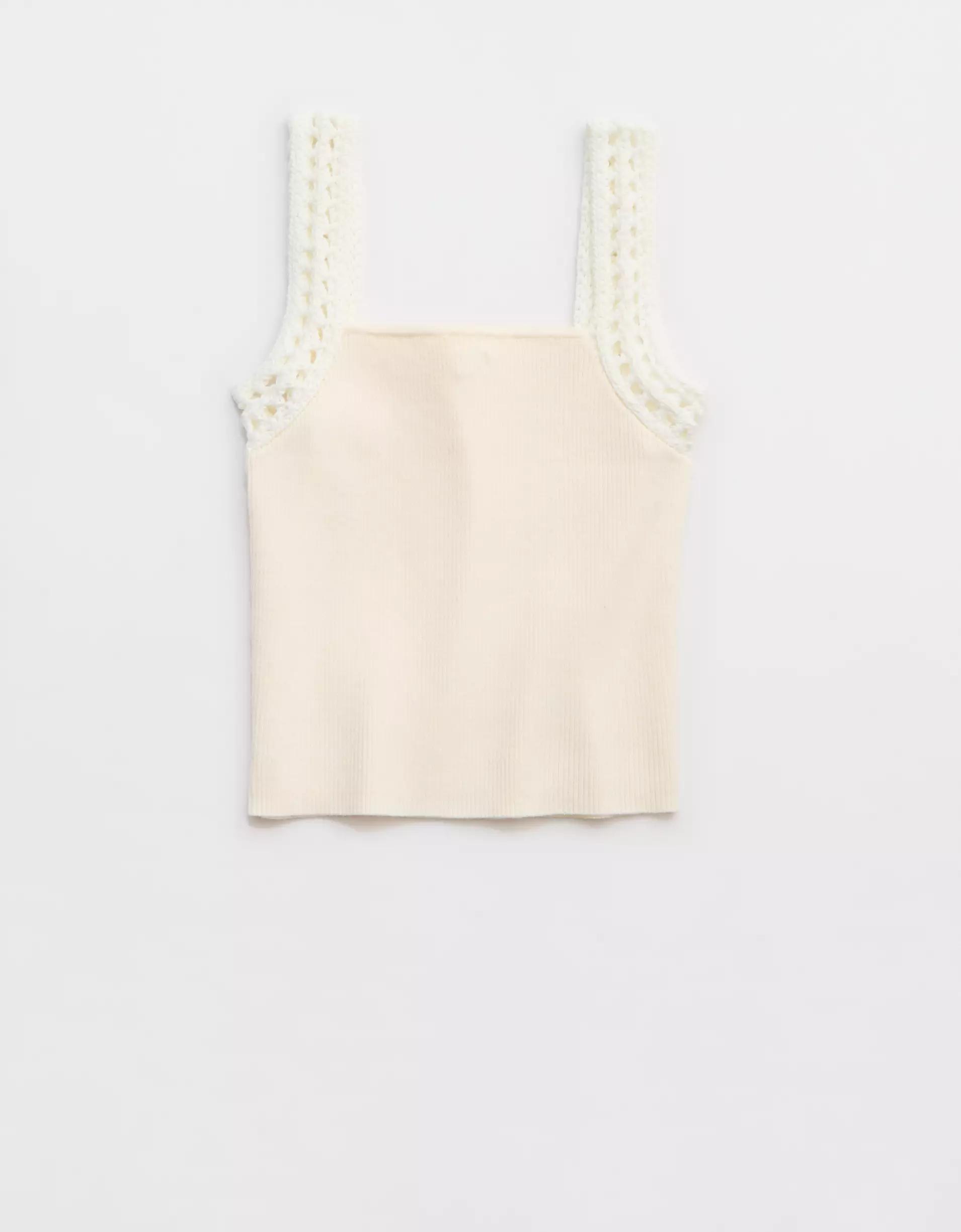 Aerie Crochet Sweater Tank Top Product Image