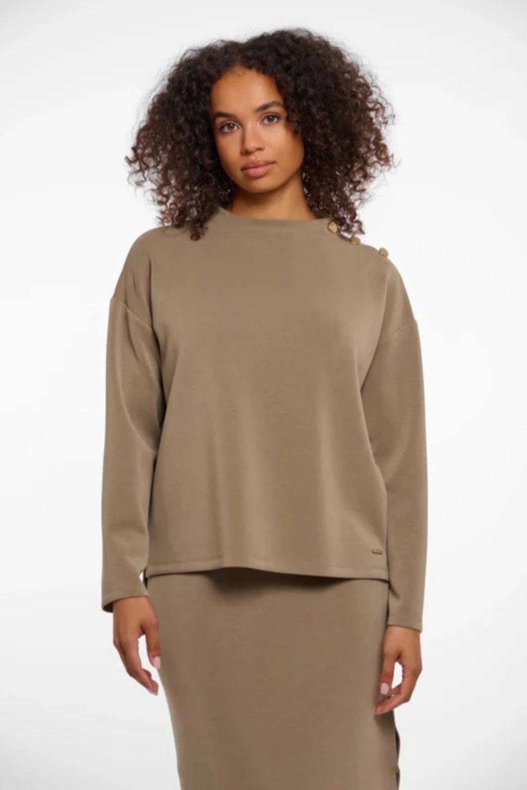 Wide Top Long Sleeve Dark Khak Product Image