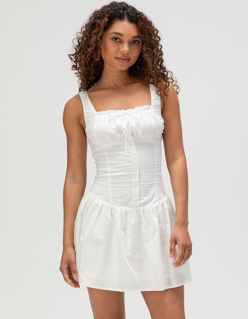 RSQ Womens Drop Waist Slip Dress - WHITE Product Image