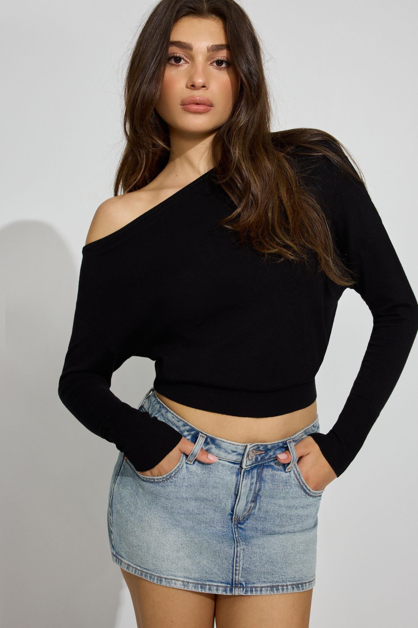 Rae Asymmetric Fine Sweater Product Image