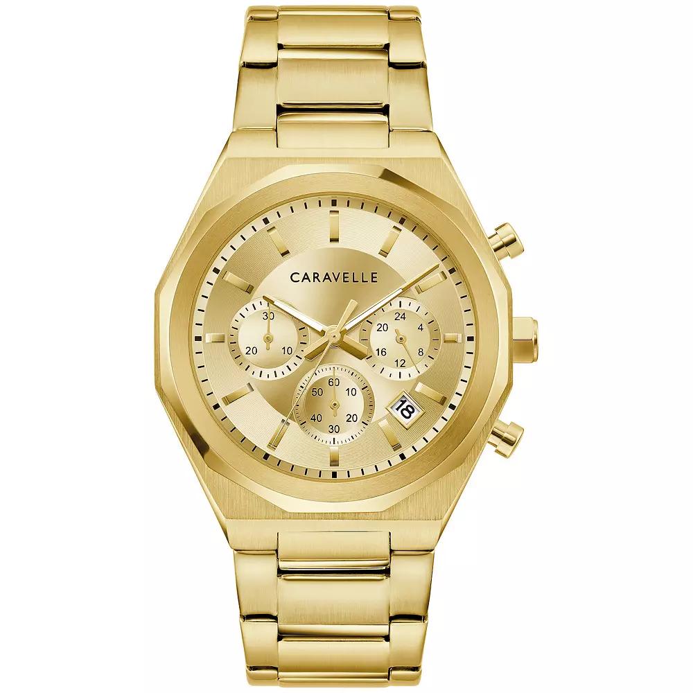 Caravelle by Bulova Mens Gold Tone Stainless Steel Chronograph Watch - 44A123 Product Image
