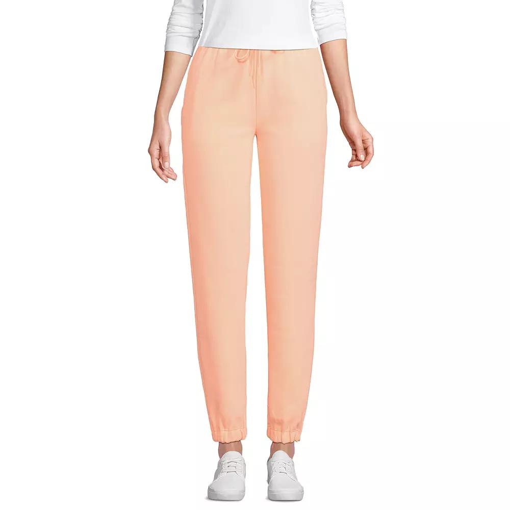 Women's Lands' End Fleece High Waisted Jogger Pants,  Product Image