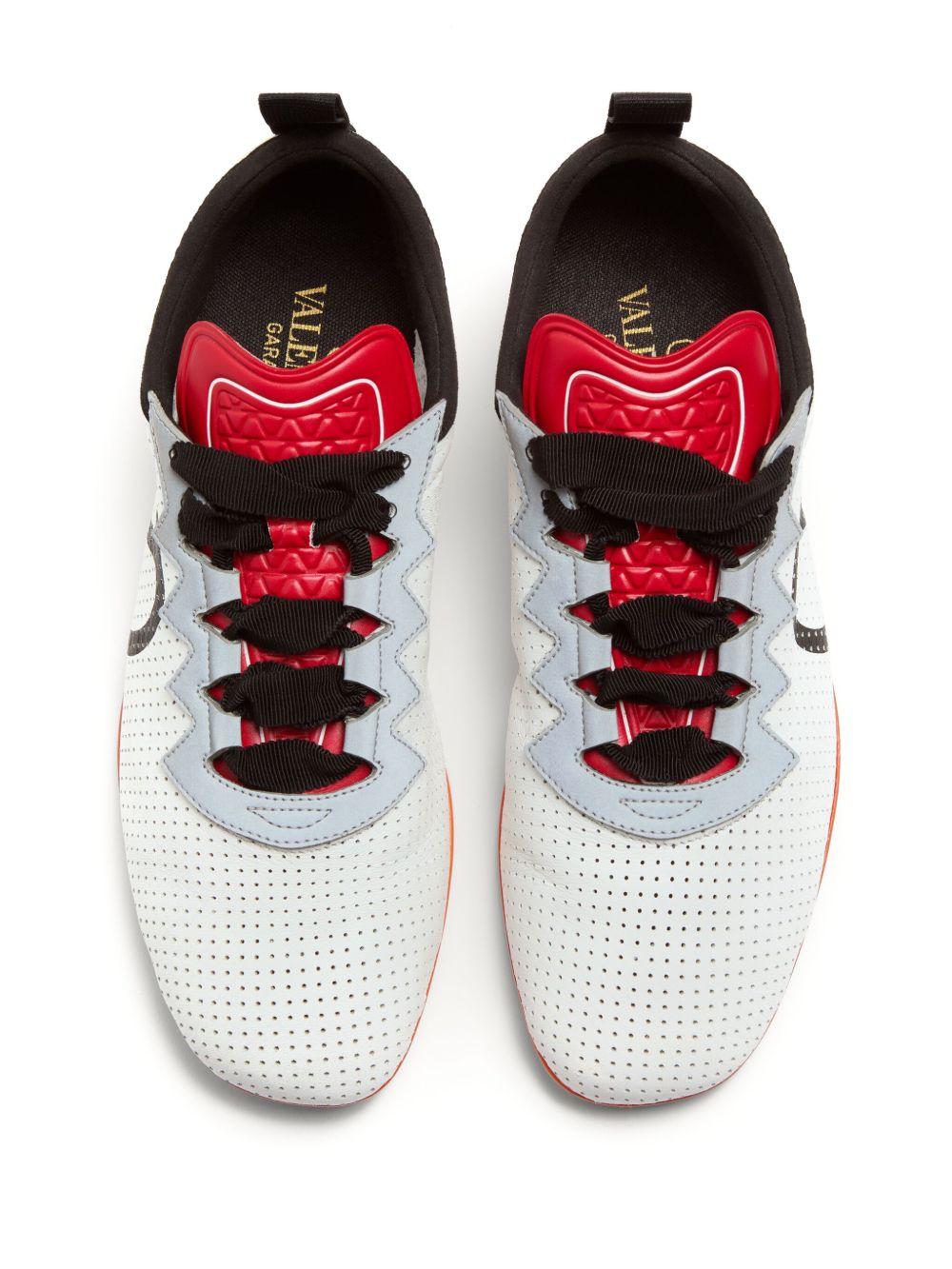 VALENTINO GARAVANI Chromathon Low-top Sneakers In Perforated Leather In Multi Product Image