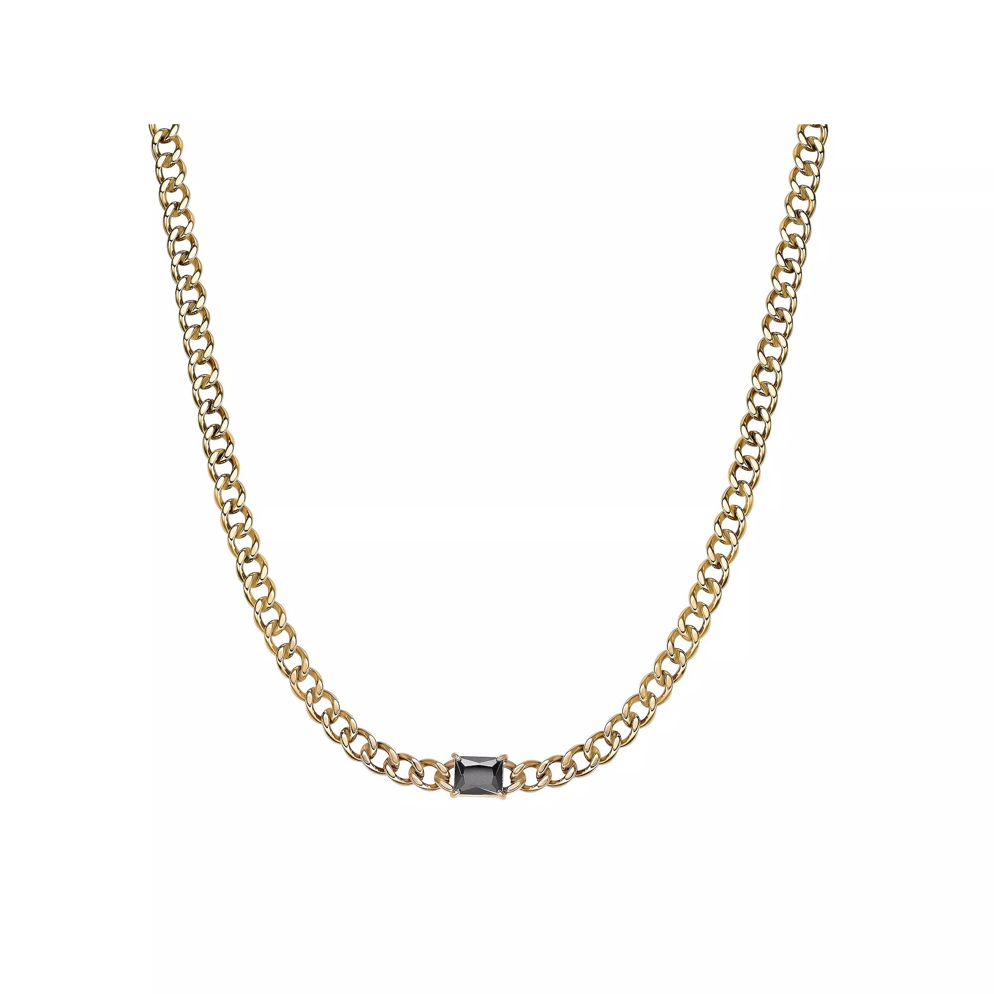 Men's LYNX Stainless Steel Curb Chain Necklace, Size: 22", Gold Tone Product Image