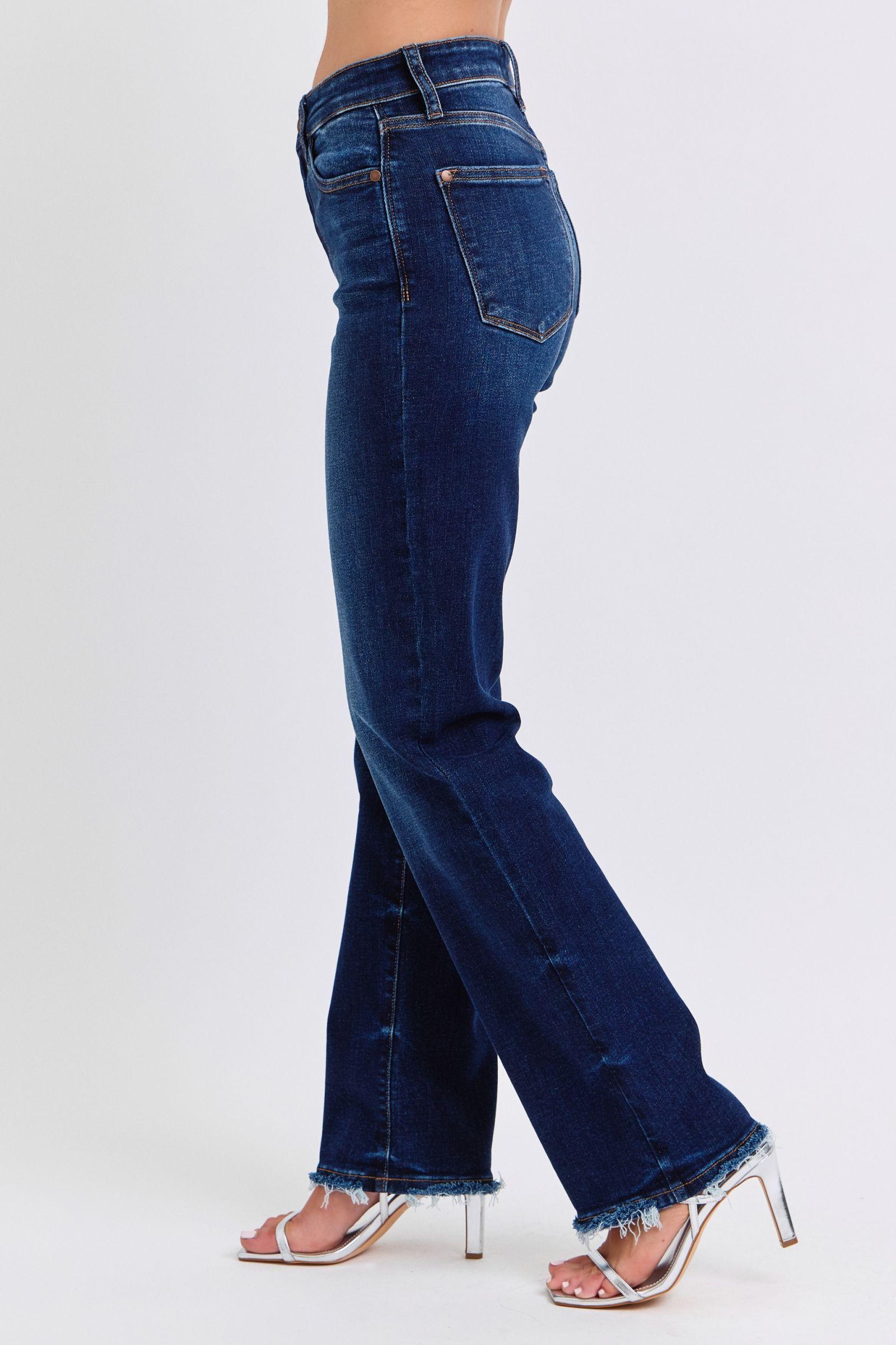 Rylan Hi-Rise Raw Hem Straight Leg Judy Blue Jeans - ONLINE EXCLUSIVE! Product Image