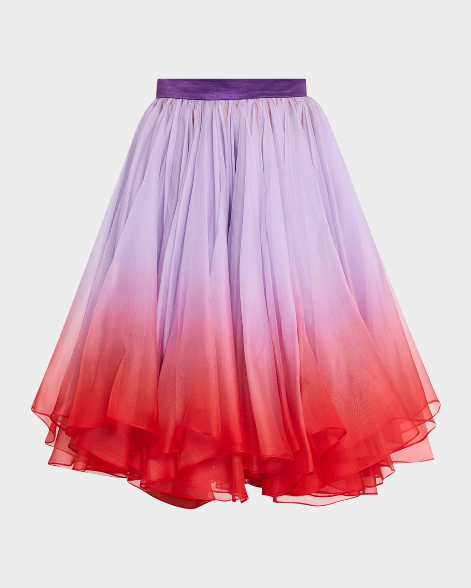 Ombre Flounce Circle Skirt Product Image