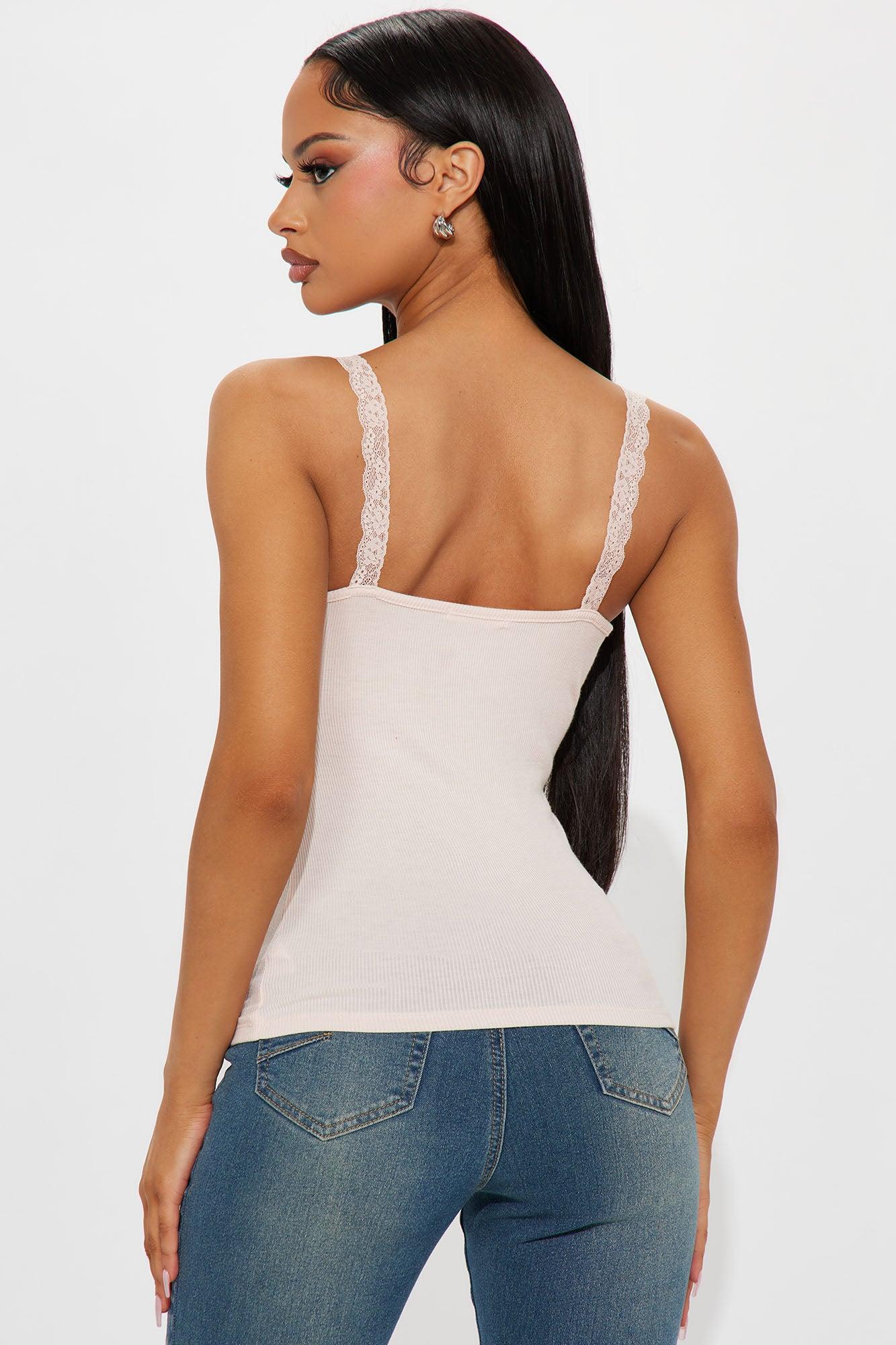 Sienna Lace Trim Cami Top - Peach Product Image