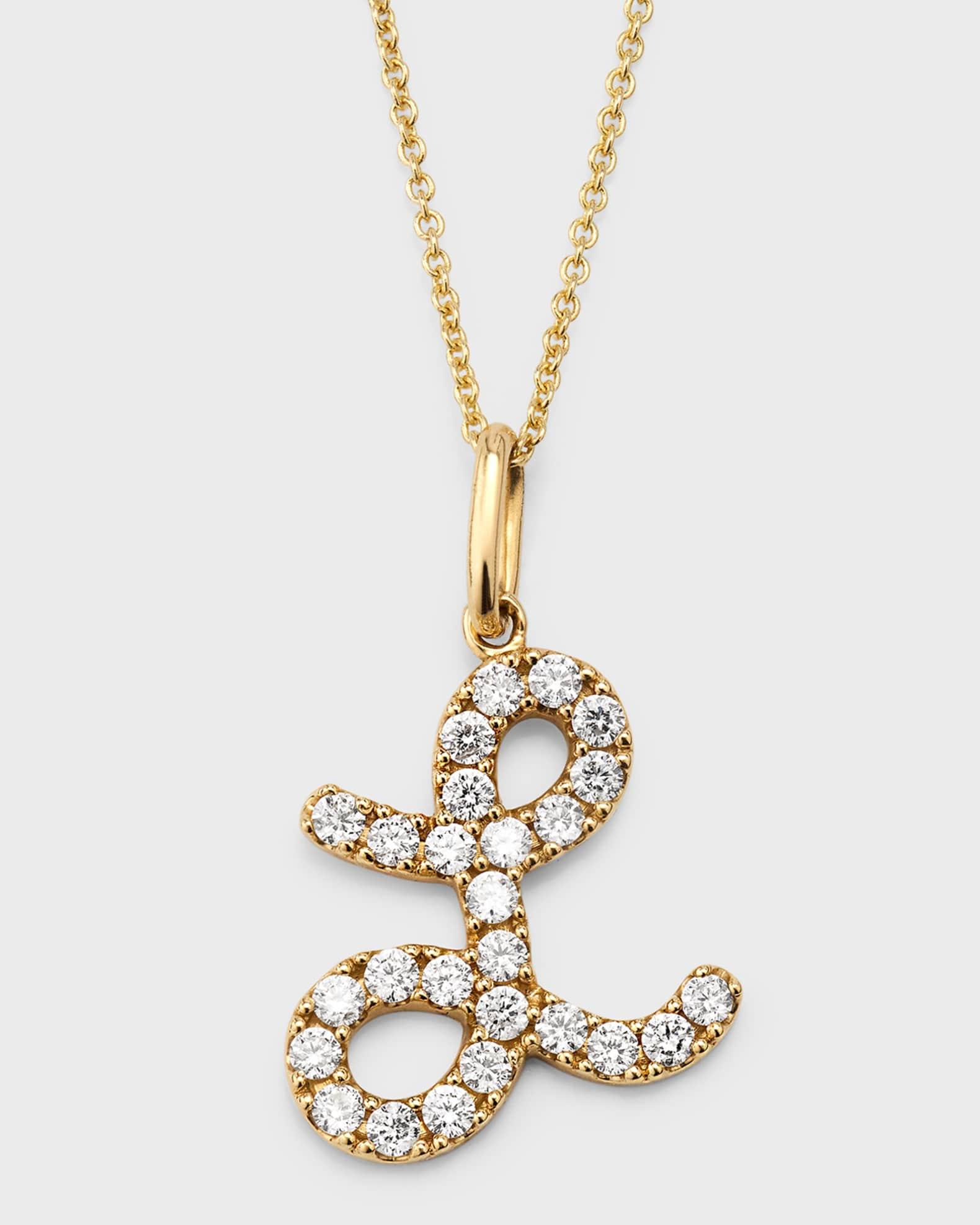 14k Diamond Pave Initial Necklace Product Image