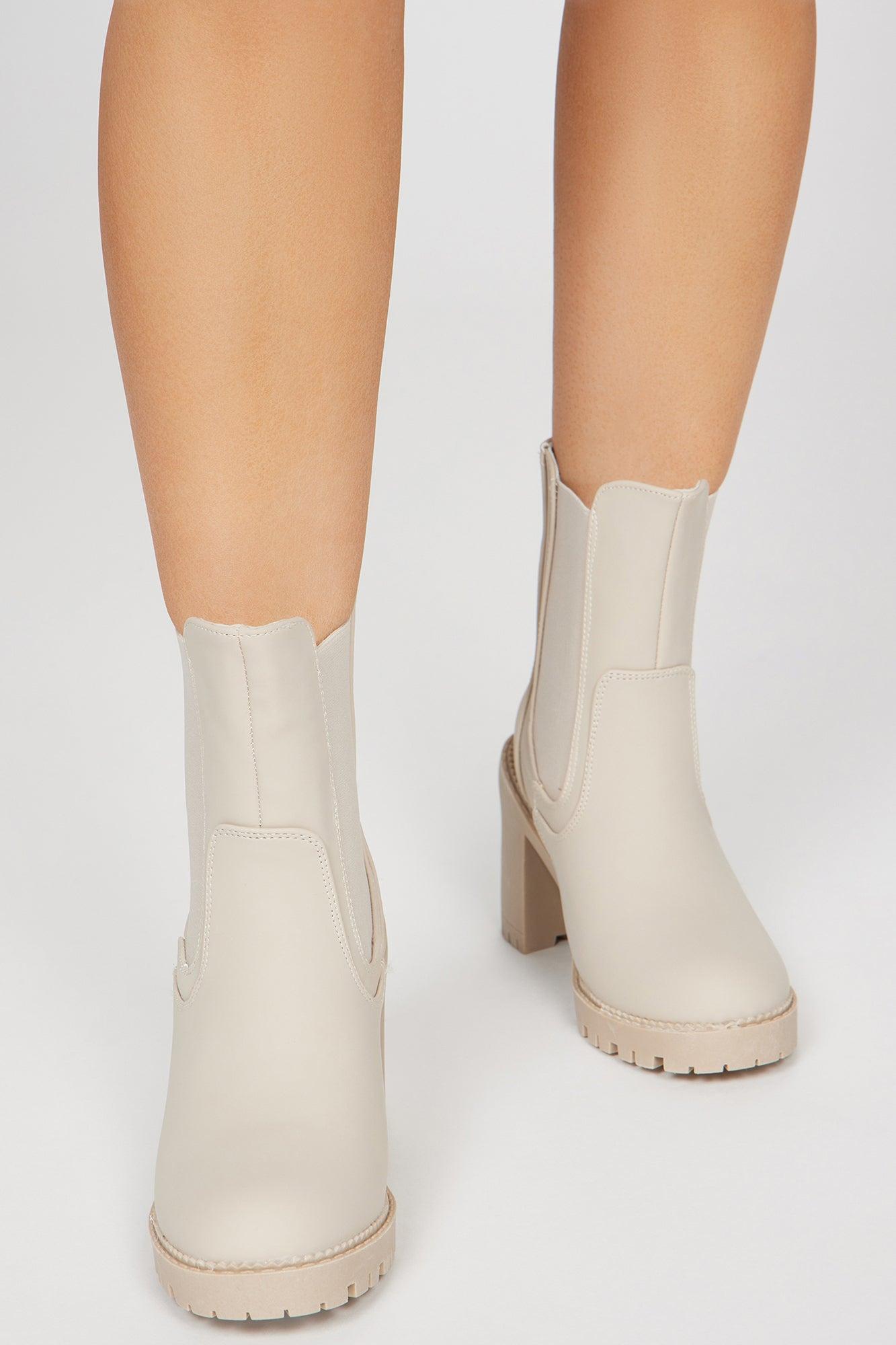 Eliana Lug Sole Boots - Grey Product Image