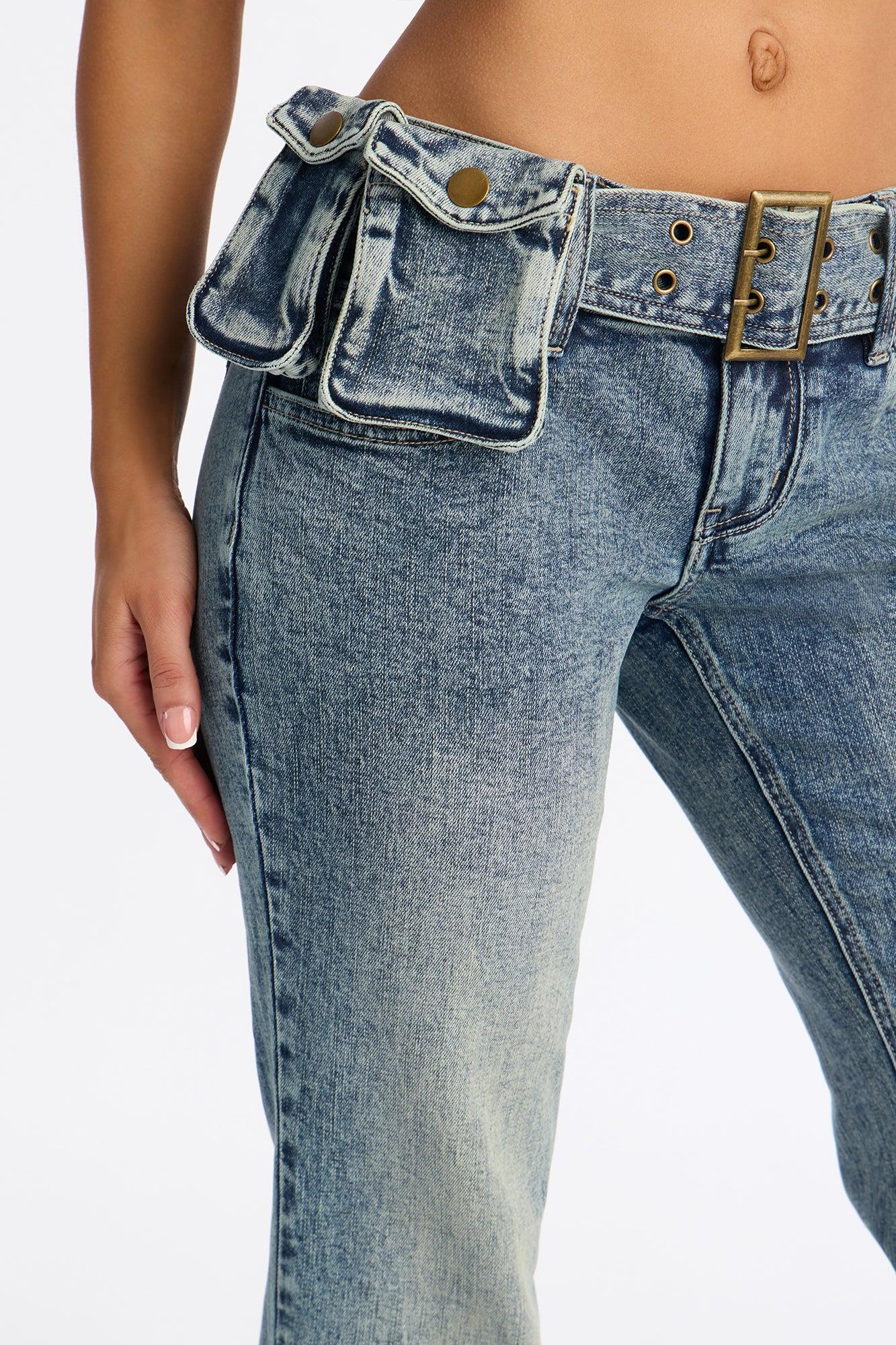 Moment Of Glory Low Rise Flare Jeans - Vintage Wash Female Product Image